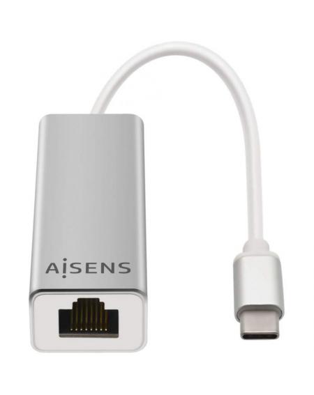 Adaptador USB Tipo-C - RJ45 Aisens A109-0341/ 1000Mbps/ USB Tipo-C Macho - RJ45 Hembra