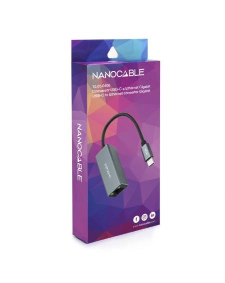 Adaptador Tipo-C - RJ45 Nanocable 10.03.0406/ 1000Mbps