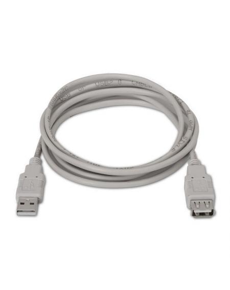 Cable Alargador USB 2.0 Aisens A101-0012/ USB Macho - USB Hembra/ 1m/ Beige