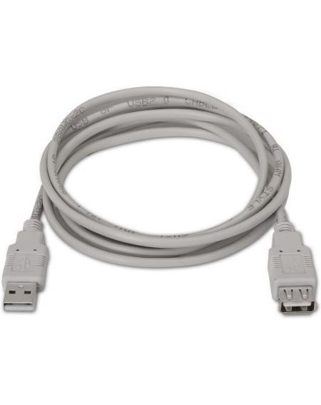 Cable Alargador USB 2.0 Aisens A101-0013/ USB Macho - USB Hembra/ 1.8m/ Beige