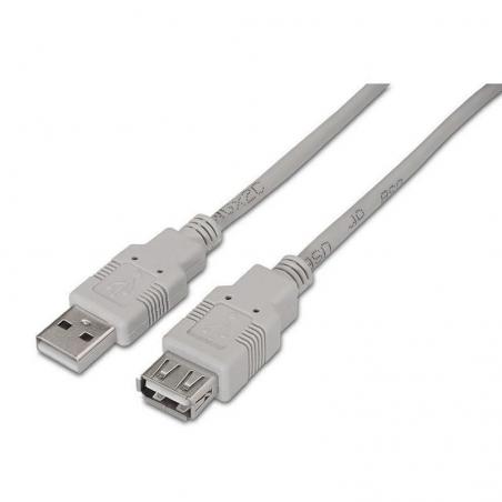 Cable Alargador USB 2.0 Aisens A101-014/ USB Macho - USB Hembra/ 3m/ Beige