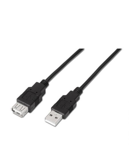 Cable Alargador USB 2.0 Aisens A101-0015/ USB Macho - USB Hembra/ 1m/ Negro