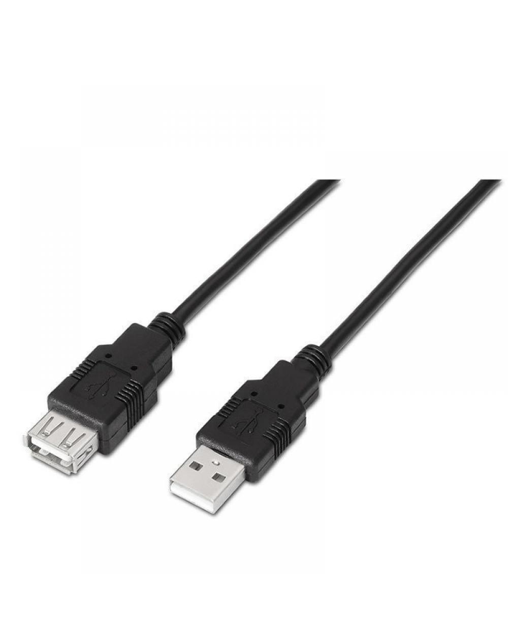 Cable Alargador USB 2.0 Aisens A101-0017/ USB Macho - USB Hembra/ 3m/ Negro