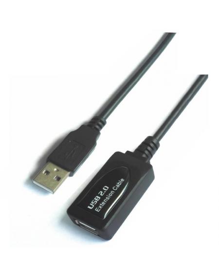 Cable Alargador USB 2.0 Aisens A101-0018/ USB Macho - USB Hembra/ 5m/ Negro