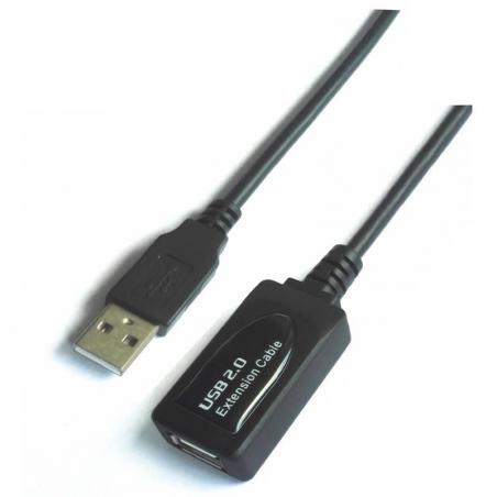 Cable Alargador USB 2.0 Aisens A101-0018/ USB Macho - USB Hembra/ 5m/ Negro