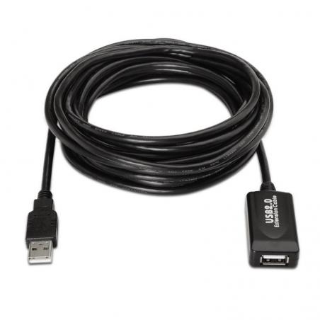 Cable Alargador USB 2.0 Aisens A101-0018/ USB Macho - USB Hembra/ 5m/ Negro