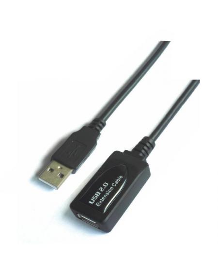 Cable Alargador USB 2.0 Aisens A101-0019/ USB Macho - USB Hembra/ 10m/ Negro