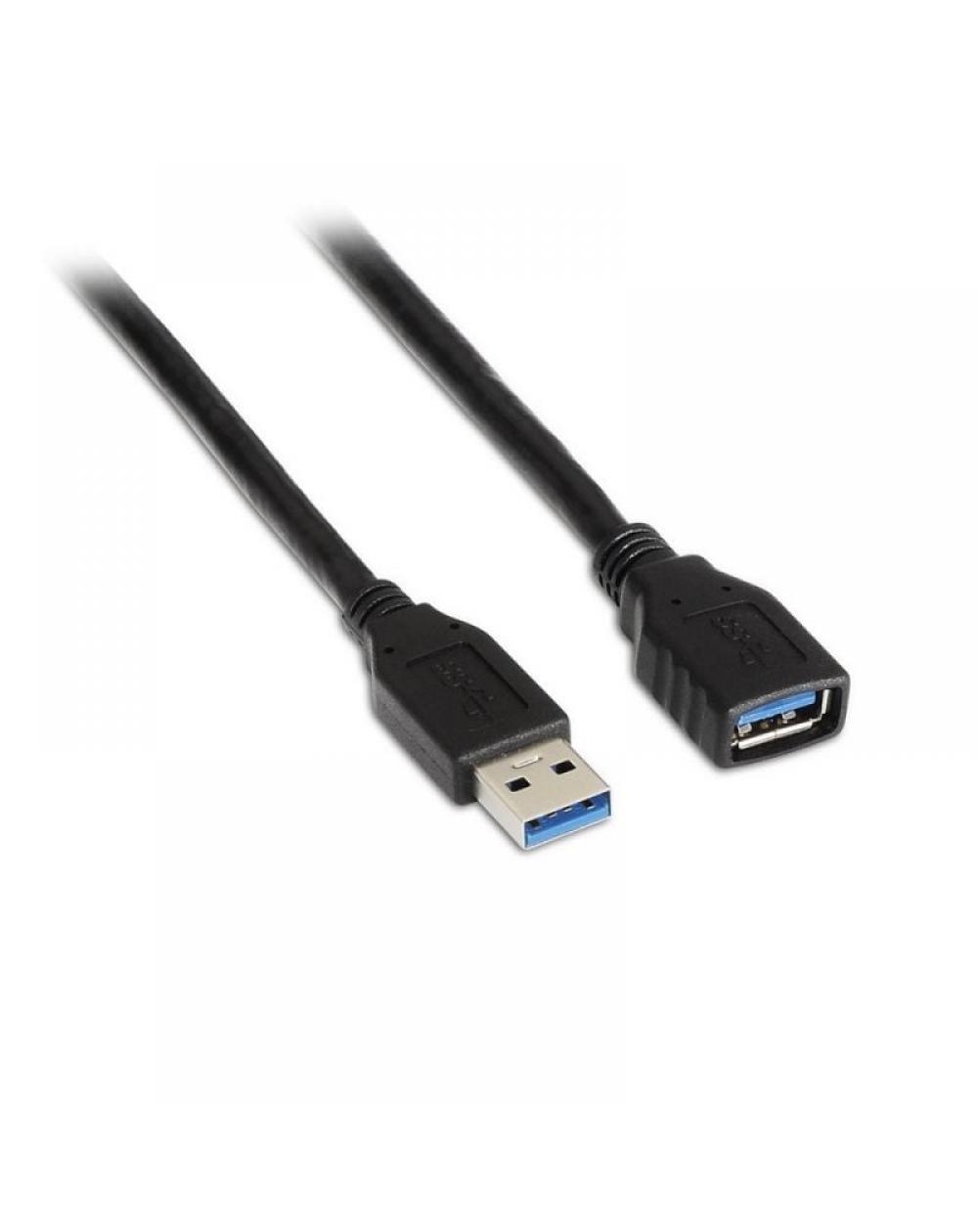 Cable Alargador USB 3.0 Aisens A105-0041/ USB Macho - USB Hembra/ 1m/ Negro