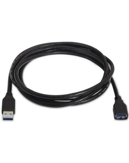 Cable Alargador USB 3.0 Aisens A105-0041/ USB Macho - USB Hembra/ 1m/ Negro