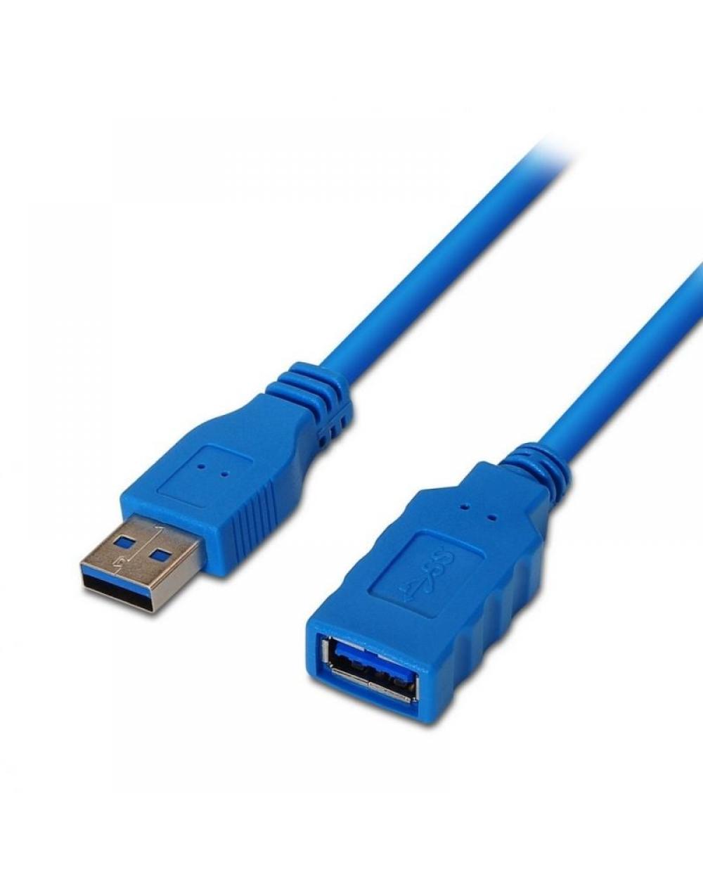 Cable Alargador USB 3.0 Aisens A105-0045/ USB Macho - USB Hembra/ 1m / Azul