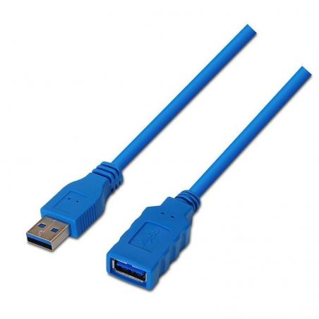 Cable Alargador USB 3.0 Aisens A105-0046/ USB Macho - USB Hembra/ 2m/ Azul