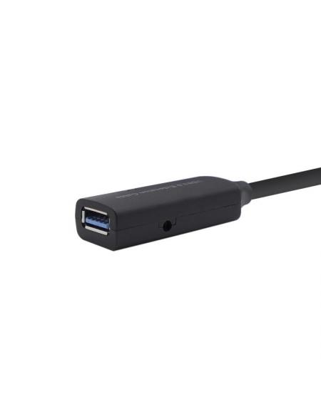 Cable Alargador USB 3.0 con Amplificador Aisens A105-0407/ USB Macho - USB Hembra/ 5m/ Negro