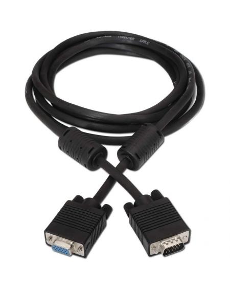 Cable Alargador SVGA Aisens A113-0078/ VGA Macho - VGA Hembra/ 1.8m/ Negro