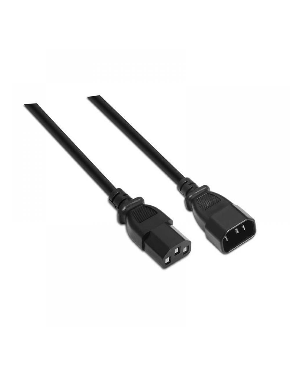 Cable Alargador de Alimentación CPU Aisens A132-0171/ IEC C13 Hembra - IEC C14 Macho/ 1.5m/ Negro