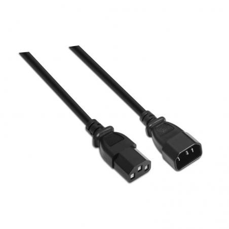 Cable Alargador de Alimentación CPU Aisens A132-0171/ IEC C13 Hembra - IEC C14 Macho/ 1.5m/ Negro