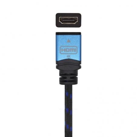 Cable Alargador HDMI Aisens A120-0452/ HDMI Macho - HDMI Hembra/ 1m/ Negro/ Azul