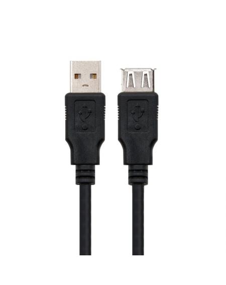 Cable Alargador USB 2.0 Nanocable 10.01.0202-BK/ USB Macho - USB Hembra/ 1m/ Negro