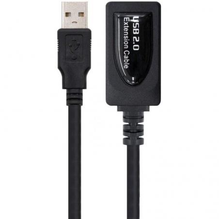 Cable Alargador USB 2.0 Nanocable 10.01.0213/ USB Macho - USB Hembra/ 15m/ Negro