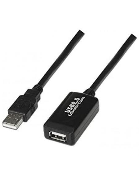 Cable Alargador USB 2.0 Nanocable 10.01.0213/ USB Macho - USB Hembra/ 15m/ Negro