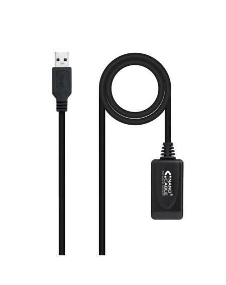 Cable Alargador USB 3.0 con Amplificador Nanocable 10.01.0311/ USB Macho - USB Hembra/ 5m/ Negro