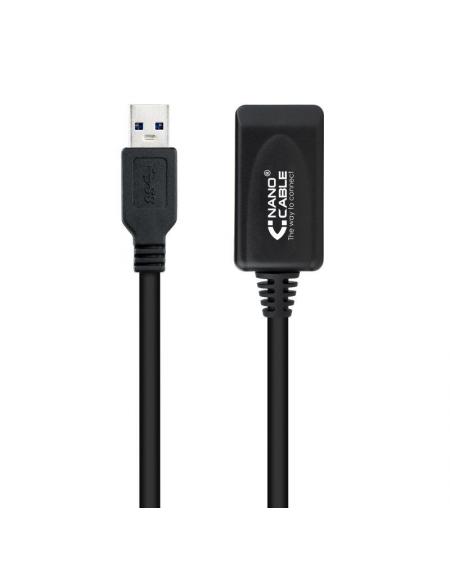 Cable Alargador USB 3.0 con Amplificador Nanocable 10.01.0311/ USB Macho - USB Hembra/ 5m/ Negro