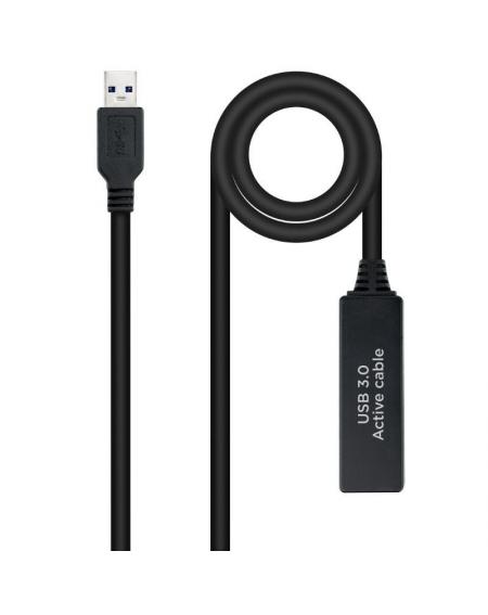 Cable Alargador Amplificador USB 3.0 Nanocable 10.01.0312/ USB Macho - USB Hembra/ 10m/ Negro