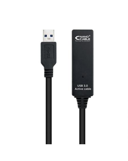 Cable Alargador USB 3.0 Nanocable 10.01.0313/ USB Macho - USB Hembra/ 15m/ Negro