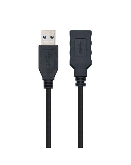 Cable Alargador USB 3.0 Nanocable 10.01.0903-BK/ USB Macho - / USB Hembra/ 3m/ Negro