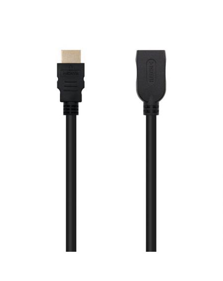 Cable Alargador HDMI Nanocable 10.15.1012/ HDMI Macho - HDMI Hembra/ 2m/ Negro