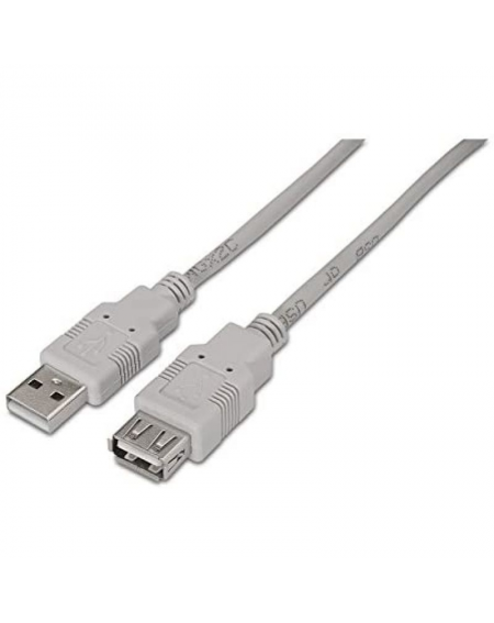 Cable Alargador USB 2.0 Nanocable 10.01.0204/ USB Macho - USB Hembra/ 3m/ Beige