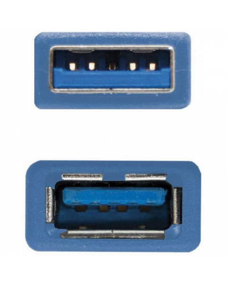 Cable Alargador USB 3.0 Nanocable 10.01.0901/ USB Macho - USB Hembra/ 1m/ Azul