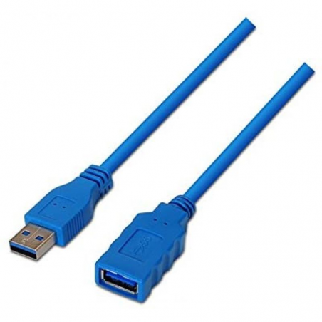 Cable Alargador USB 3.0 Nanocable 10.01.0901/ USB Macho - USB Hembra/ 1m/ Azul