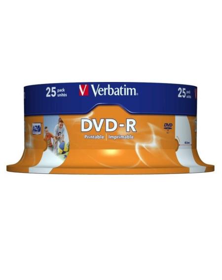 DVD-R Verbatim Imprimible 16X/ Tarrina-25uds