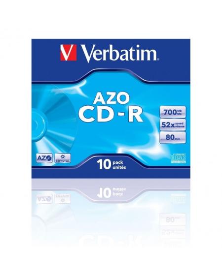 CD-R Verbatim AZO Crystal 52X/ Caja-10uds