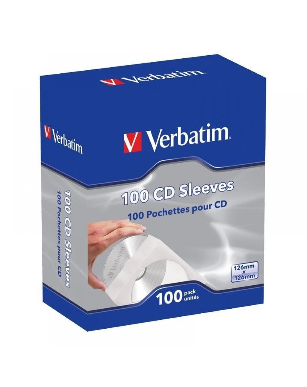 Fundas CD-R Verbatim Sleeves/ Caja-100uds