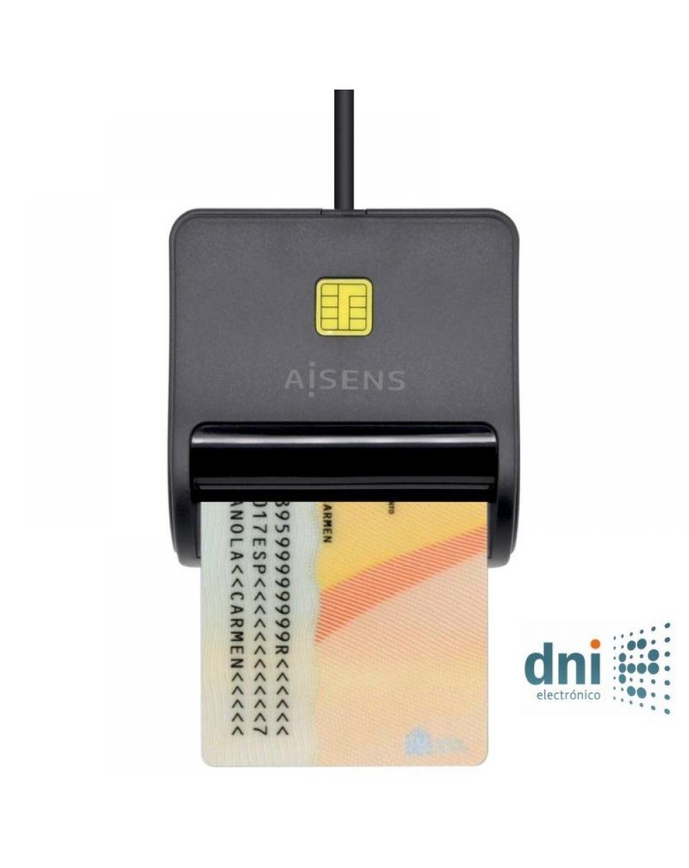 Lector de DNI Aisens ASCR-SN01-BK/ Negro - Imagen 1