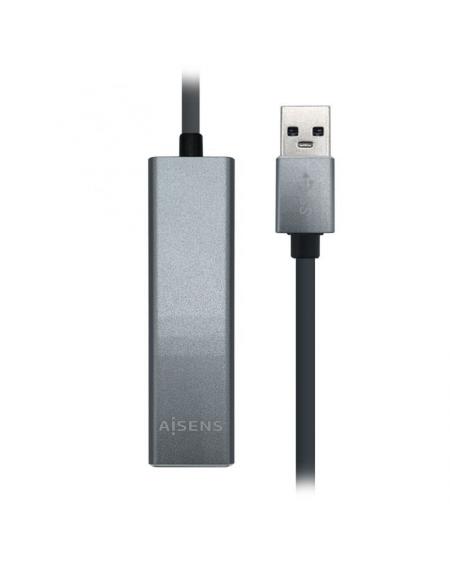 Hub USB 3.0 Aisens A106-0401/ 3 Puertos USB/ 1 RJ45/ Gris - Imagen 2