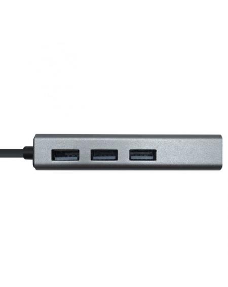 Hub USB 3.0 Aisens A106-0401/ 3 Puertos USB/ 1 RJ45/ Gris - Imagen 3