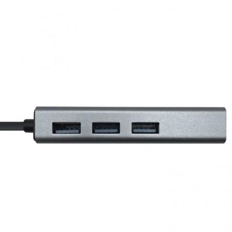 Hub USB 3.0 Aisens A106-0401/ 3 Puertos USB/ 1 RJ45/ Gris - Imagen 3