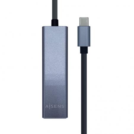 Hub USB 3.0 Tipo-C Aisens A109-0396/ 3 Puertos USB Tipo-C/ 1 RJ45/ Gris - Imagen 4
