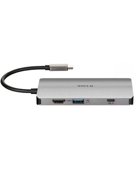 Hub USB Tipo-C D-Link DUB-M810/ 3 Puertos USB 3.0/ 1 Thunderbolt/ 1 HDMI/ 1 RJ45/ Gris - Imagen 3