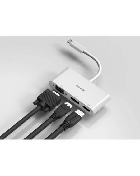 Hub USB 2.0 D-Link DUB-V310/ 1 HDMI/ 1 Displayport/ 1 VGA/ Blanco - Imagen 3