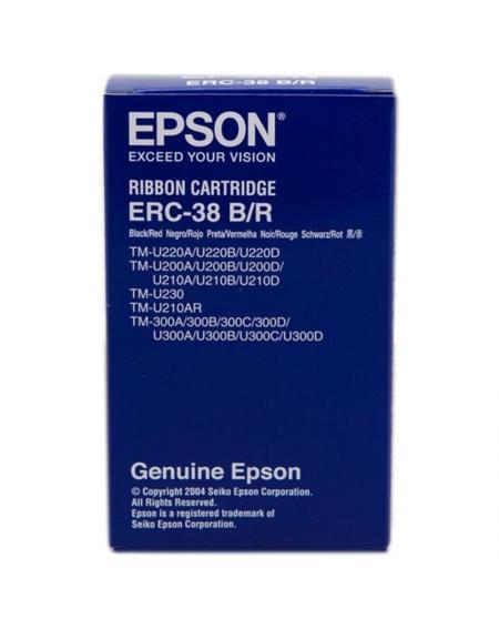 Cinta Nylon Epson ERC-38/ Negro/ Rojo