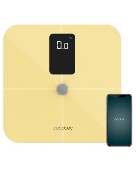 Báscula de Baño Cecotec Surface Precision 10400 Smart Healthy Vision/ Análisis Corporal/ Hasta 180kg/ Amarilla