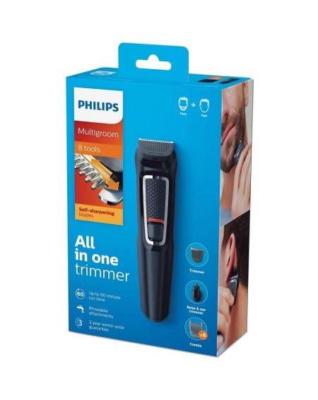 Cortapelos 8 en 1 Philips Multigroom Series 3000 MG-3730/15/ con Batería/ 11 Accesorios