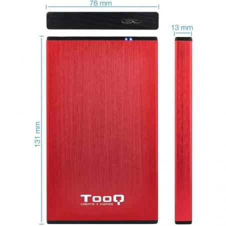 Caja Externa para Disco Duro de 2.5' TooQ TQE-2527R/ USB 3.1 - Imagen 3