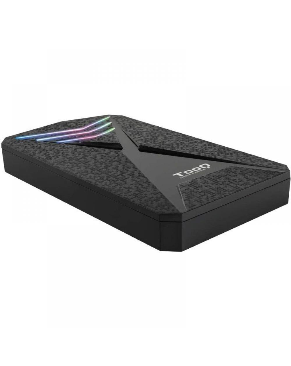 Caja Externa Gaming para Disco Duro de 2.5' TooQ TQE-2550RGB/ USB 3.1/ Sin tornillos - Imagen 1