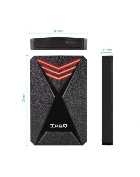 Caja Externa Gaming para Disco Duro de 2.5' TooQ TQE-2550RGB/ USB 3.1/ Sin tornillos - Imagen 2