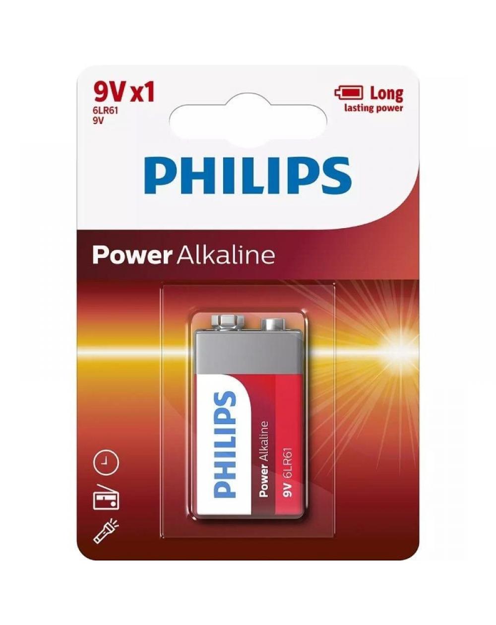 Pila Alcalina Philips 6LR61P1B/10/ 9V