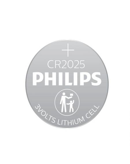 Pack de 4 Pilas de Botón Philips CR2025 Lithium/ 3V